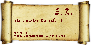 Stranszky Kornél névjegykártya