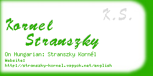 kornel stranszky business card